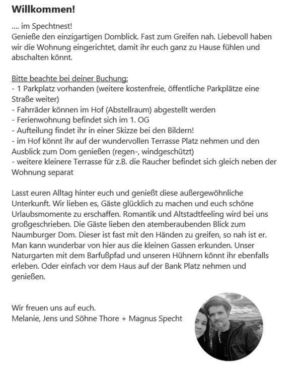 Spechtnest Lägenhet Naumburg  Exteriör bild
